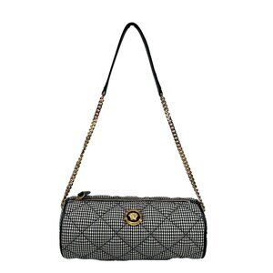 NEW Versace Medusa Quilted Evening Sling Crossbody Bag Leather & Cotton Purse